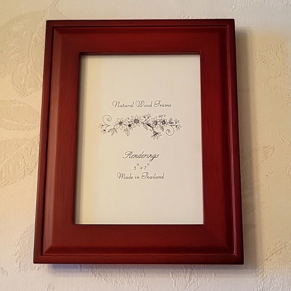 NEW Handmade Natural Wood Photo/Art Frame, Cherry Color,  5" x 7"
